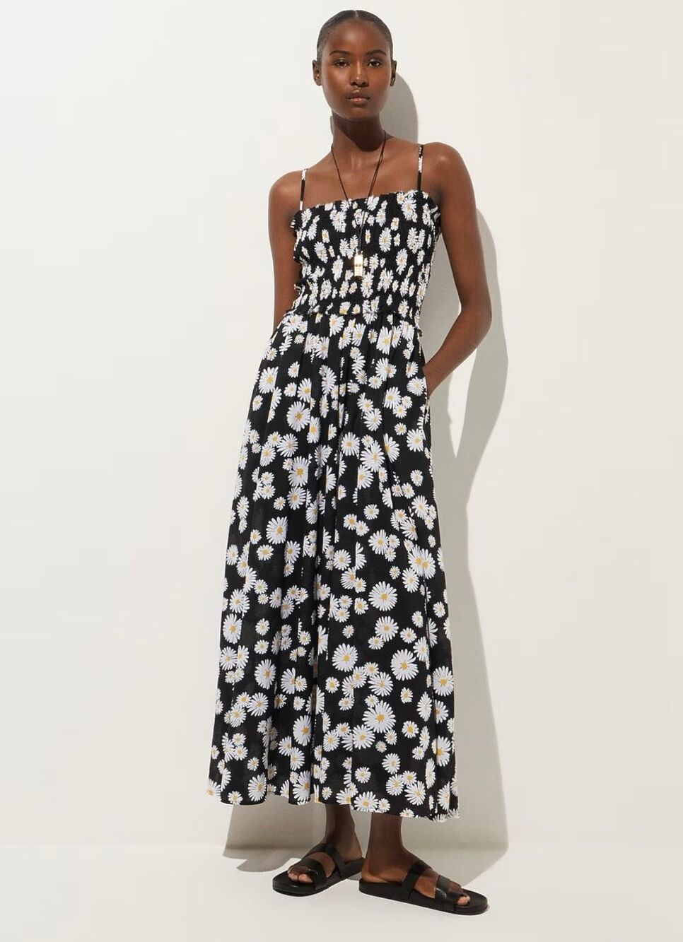 J. Crew Smocked maxi dress in cotton voile vintage daisy print NWT size Medium